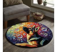 kitphoenix Kit Tapis Point Noué,Berger Allemand Kit De Coussin Avec Crochet À Loquet Diy Crochet À La Main Kits,50×50Cm Création De Tapis Et Canvas