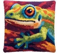 kitphoenix Kits De Crochet De Verrouillage Lézard Kit De Tapis À Crochets 43Cm X 43Cm Kit Tapis Au Point Noué For Adultes Débutants Bricolage,Pour La Décoration D'Oreillers Et De Coussins
