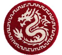 kitphoenix Rond Kits De Crochets De Loquet Pour Tapis, Coussins,Dragon Rouge 50X50Cm Kits De Crochet Pour Décoration D'Intérieur, Bienvenue