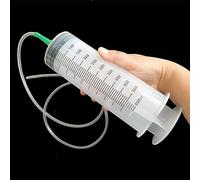 KITPIPI Grande seringue réutilisable de 550 ml avec pompe graduée avec applicateur d'huile, tube d'eau pour animaux domestiques