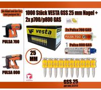 KitPro BASSO 2,7 mm (Lot de 1000) + 2 Pulsa 700 pour - > gaz spit Pulsa 700