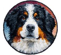 Kitquiver Animal Diy Crochet Kit Debutant Bouvier Bernois De Dessin Animé Kits De Création De Tapis，Crochet，Toile，Laine À Crocheter.Cadeau Pour Enfants Et Adultes. 100x100cm