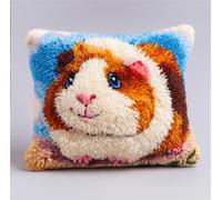 Kitquiver Animal Kit De Crochet De Verrouillage Cochon D'Inde De Dessin Animé Kits De Crochet À Nouer Diy,Taie D'Oreiller,Broderie,Tricot,Cadeau Pour Adultes/Débutants 17x17In