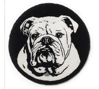 Kitquiver Chien Animal Latch Hook Rug Kit Bouledogue Noir Et Blanc Kit De Crochet Pour Débutants，Tufting Kits Complet Tapis Tapisserie，Kits De Nouage Pour Adultes.100x100cm