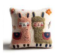 Kitquiver Coussin Au Crochet À Loquet Alpaga Kit Crochet De Verrouillage Tapis 43X43Cm,Tapis Point,Set Coussin Diy Pour Et Adultes,Activité Manuelle