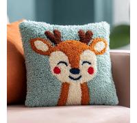 Kitquiver Coussin Au Crochet À Loquet Cerf Kit Crochet De Verrouillage Tapis 43X43Cm,Tapis Point,Set Coussin Diy Pour Et Adultes,Activité Manuelle