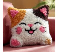 Kitquiver Coussin Au Crochet À Loquet Chats Kit Crochet De Verrouillage Tapis 43X43Cm,Tapis Point,Set Coussin Diy Pour Et Adultes,Activité Manuelle