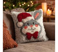 Kitquiver Coussin Au Crochet À Loquet Petit Lapin Gris Kit Crochet De Verrouillage Tapis 43X43Cm,Tapis Point,Set Coussin Diy Pour Enfants Et Adultes,Activité Manuelle