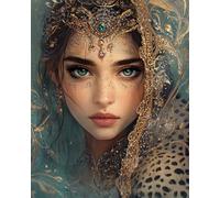 Kitquiver DIY 5D Diamond Painting Portrait De Femme Animé Kit De Broderie Diamant 5D Rond Complet Pour Décoration Murale De Maison,Cadeau À Faire Soi-Même 30x40cm