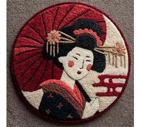 Kitquiver Diy Crochet Kit Debutant Geisha Japonaise D'Anime Kits De Création De Tapis，Crochet，Toile，Laine À Crocheter.Cadeau Pour Enfants Et Adultes.100x100cm