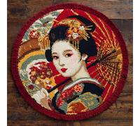 Kitquiver Diy Crochet Kit Debutant Geisha Japonaise D'Anime Kits De Crochet Pour La Décoration Intérieure.Kit De Crochets Pour Débutants，Enfants Et Adultes.50x50cm