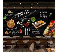 Kitquiver Grand Papier Peint Mural 3D Restaurant De Pizzas Occidentales Papier Peint Autocollant 3D Pour Plafond 430x300cm