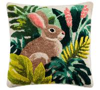 Kitquiver Kit Crochet De Verrouillage Tapis Lapin Diy Broderie,Loquet Crochet Complet Housse De Coussin,Kit Fabrication Taie D'Oreiller Coussins Tapis,43X43Cm