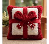 Kitquiver Kit Crochet De Verrouillage Tapis Nœud Papillon Diy Broderie,Loquet Crochet Complet Housse De Coussin,Kit Fabrication Taie D'Oreiller Coussins Tapis,43X43Cm