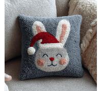 Kitquiver Kit Crochet Debutant Complet Petit Lapin Gris Tapis Point Noué À Faire Pour Décoration De Maison,Canapé,43 X 43Cm,Cadeau À Faire Soi-Même