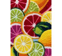 Kitquiver Kit De Tapis À Crochet À Nouer Diy Pour Adultes Et Enfants - Citron 15X20In/52X38Cm Point De Croix, Fabrication Et Décoration De La Maison