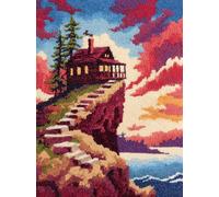 Kitquiver Kit De Tapis À Nouer Soi-Même, Cabine 39X55In/100 X140Cm, Kit De Crochet, Kit De Point De Croix, Pour Bricolage, Artisanat, Cadeaux, Paillasson, Décoration Principale