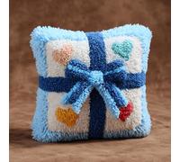 Kitquiver Kit Point Noué Á Faire Coussin Nœud Papillon Debutant Diy Latch Hook Kit Complet Decoration Maison Manuelle Loisir Créatif 43 X 43 Cm