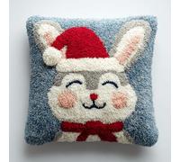 Kitquiver Kit Point Noué Á Faire Coussin Petit Lapin Gris Debutant Diy Latch Hook Kit Complet Decoration Maison Manuelle Loisir Créatif 43 X 43 Cm