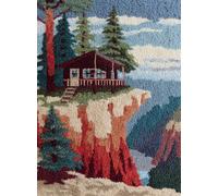 Kitquiver Kit Tapis Point Noué Á Faire Un Cabine 15X20In/52X38Cm Broderie Debutant Diy Latch Hook Kit Complet Decoration Maison Manuelle Loisir Créatif Embroidery