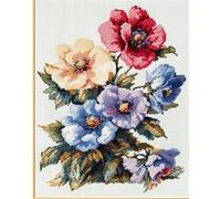 Kitquiver Kit Tapis Point Noué Á Faire Un Fleur Bloom 52 X 38 Cm Broderie Debutant Diy Latch Hook Kit Complet Decoration Maison Manuelle Loisir Créatif Embroidery