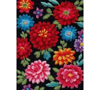 Kitquiver Kit Tapis Point Noué Á Faire Un Floral Coloré 39X55In/100 X140Cm Broderie Debutant Diy Latch Hook Kit Complet Decoration Maison Manuelle Loisir Créatif Embroidery