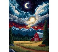 Kitquiver Kit Tapis Point Noué Á Faire Un Pays 15X20In/52X38Cm Broderie Debutant Diy Latch Hook Kit Complet Decoration Maison Manuelle Loisir Créatif Embroidery