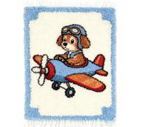 Kitquiver Latch Hook Kit Tapis De Chiens Et Avions 80 X 115 Cm Diy Crochet Par Numéro Pour Adultes Et Enfants Point De Croix Noué Tapis Pour Salon Broderie