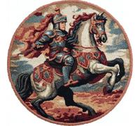 Kitquiver Latch Hook Rug Kit samouraï à cheval 60x60cm