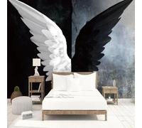 Kitquiver Papier Peint Mural 3D Ailes Noires Et Blanches Papier Peint Photo 3D Pour Plafond,Salon,Chambre À Coucher 300x210cm