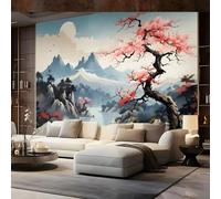 Kitquiver Papier Peint Mural 3D Paysage De Montagne D'Encre Papier Peint Photo 3D Pour Salon,Cuisine,Chambre À Coucher,Toile De Fond Artistique 350x245cm