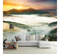 Kitquiver Papier Peint Mural 3D Paysages Naturels De Montagne Et De Forêt Papier Peint Photo Effet Trompe-L'Œil,Affiche Décorative 150x105cm