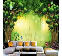 Kitquiver Papier Peint Photo 3D Château De La Forêt Fantastique Papier Peint Photo 3D Pour Salon,Cuisine,Chambre À Coucher,Toile De Fond Artistique 400x280cm