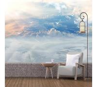 Kitquiver Papier Peint Photo 3D Ciel Bleu,Nuages Blancs Et Oiseaux Volants Papier Peint Autocollant Pour Salon 400x280cm