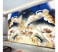 Kitquiver Papier Peint Photo 3D Feuilles Et Racines De flowers Papier Peint Photo Effet Trompe-L'Œil,Affiche Décorative 430x300cm