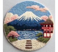 Kitquiver Paysage Latch Hook Kits Montagnes Et Lacs Enneigés Kit De Broderie Pour Tapis，Idéal Pour Adultes Et Enfants.Décoration Murale.80x80cm