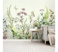 Kitquiver Peinture Murale 3D Fleurs Et Papillons Colorés Papier Peint Photo Effet Trompe-L'Œil,Affiche Décorative 150x105cm