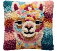 Kitquiver Tapis Point Noué Alpaga Kit Crochet Debutant Complet À Faire Pour Décoration De Maison,Canapé,43 X 43Cm,Cadeau À Faire Soi-Même