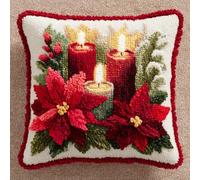 Kitquiver Tapis Point Noué Bougie Kit Crochet Debutant Complet À Faire Pour Décoration De Maison,Canapé,43 X 43Cm,Cadeau À Faire Soi-Même