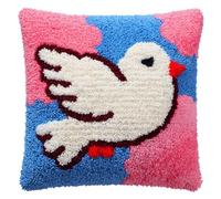Kitquiver Tapis Point Noué Colombes De La Paix Kit Crochet Debutant Complet À Faire Pour Décoration De Maison,Canapé,43 X 43Cm,Cadeau À Faire Soi-Même
