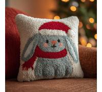 Kitquiver Tapis Point Noué Petit Lapin Gris Kit Crochet Debutant Complet À Faire Pour Décoration De Maison,Canapé,43 X 43Cm,Cadeau À Faire Soi-Même