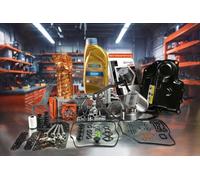 KITRONIC Kit de réparation de réservoir de pression DQ200 pour DSG, mécatronique à 7 vitesses 0AM compatible avec VW | Clé M, jeu de joints, carter d'huile, boîtier de stockage et huile Ravenol 1 l,