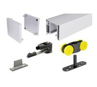 Kits complets SAF Slim pour porte en bois coulissante 1,6M 1 amortisseur 21/60kg noir brossé MANTION