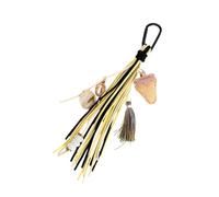 Kits d ' artisanat de porte-clés en perles de coquillage en PU de styles bohémiens polyvalents avec un design de fruits ludique et des garnitures de glands réglables accessoire de en corde tressée