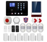 Kits d'alarme de sécurité anti-cambriolage pour maison sans fil Wolf Guard WiFi 4G W4Q-Noir-W06, application Tuya Smartlife, Amazon Alexa, avec cartes RFID, sirène solaire, capteurs pour fenêtres et