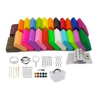 Kits d'argile polymère, pâte à modeler colorée à cuire au four pour enfants, pâte à modeler non collante avec outils de sculpture