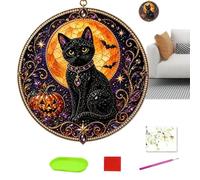Kits d'art De Perles pour Adultes Attrape-Chat Noir Céleste Halloween 30 Cm