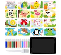 Kits D'art De Sable - Peinture De Sable Pour Les | Kit De Peinture De Sable Coloré | 12 Couleurs De Sables 16 Pel Et Saupoudrer Des 1 Plateau 1 Pinceau, Jouets Éducatifs, Cognition Coul