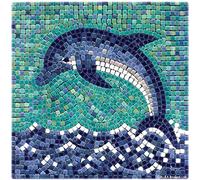 Kits d'Art en Mosaïque Romaine pour Adultes : Apprenez l'Art de la Mosaique, 20x20cm Dauphin
