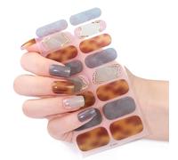 Kits D'autocollants De Ongles Mode Avec Revêtement À L'épreuve Des Taches 20pc Designs Qualité Salon Pour Décalage Décontracté Et Formel Sécale L'ongle En Toute Sécurité Pour La Peau